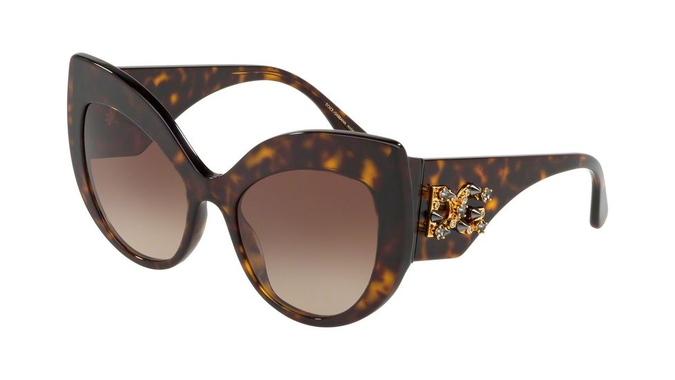 Dolce&amp;Gabbana DG4321 Single Vision Prescription Sunglasses DG4321-B50213-55 - Lens Diameter 55 mm, Frame Color Havana