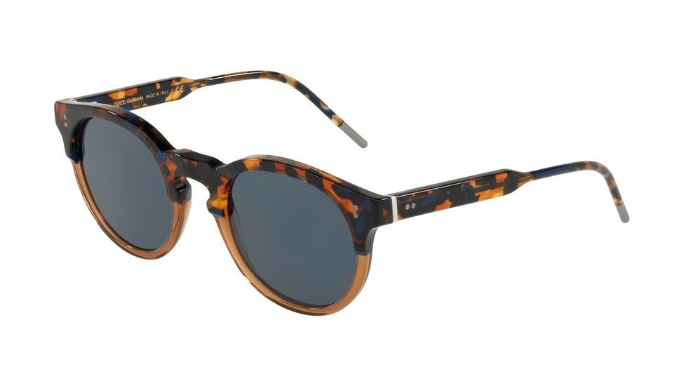Dolce&amp;Gabbana DG4329F Prescription Sunglasses DG4329F-3168R5-50 - Lens Diameter 50 mm, Frame Color Blue Havana/transp Brown