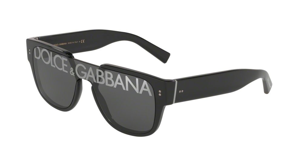 Dolce&amp;Gabbana DG4356F Sunglasses 501/M-22, Dark Grey Tampo Deg Silver Lenses