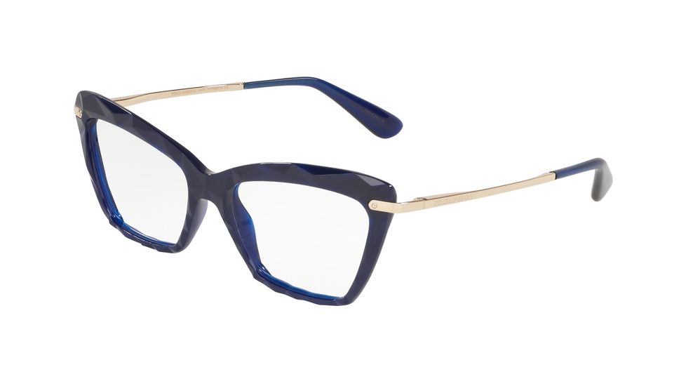 Dolce&amp;Gabbana DG5025 Single Vision Prescription Eyeglasses, 53mm, Opal Blue, DG5025-3094-53-SV