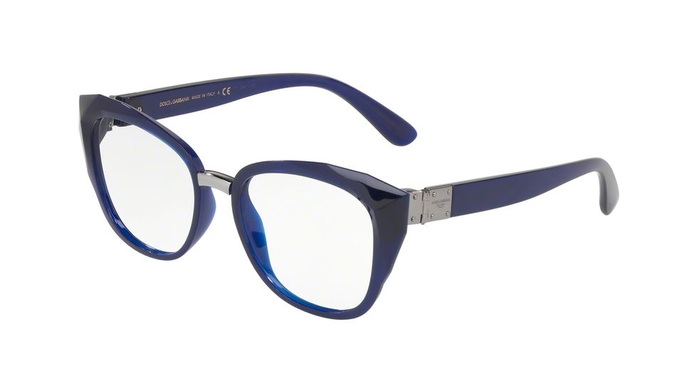 Dolce&amp;Gabbana DG5041 Progressive Prescription Eyeglasses, 51mm, Opal Blue, DG5041-3094-51-PRO