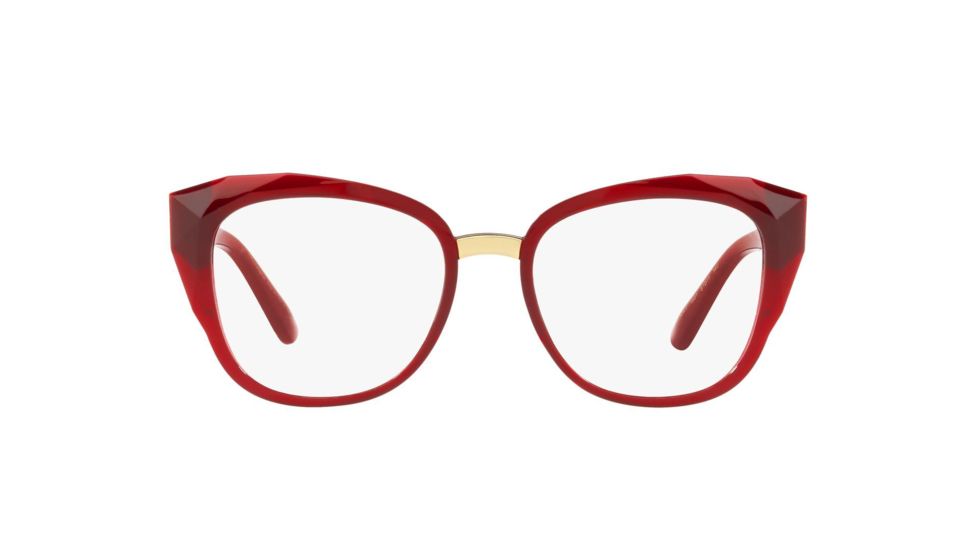 Dolce&amp;Gabbana DG5041 Progressive Prescription Eyeglasses, 51mm, Transparent Bordeaux, DG5041-1551-51-PRO