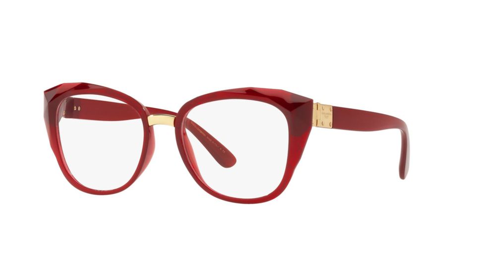 Dolce&amp;Gabbana DG5041 Progressive Prescription Eyeglasses, 51mm, Transparent Bordeaux, DG5041-1551-51-PRO