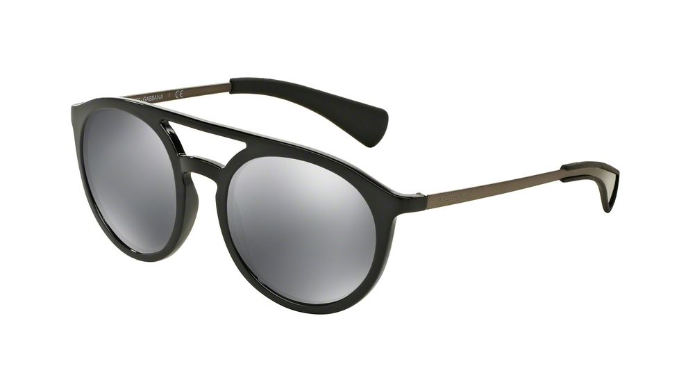 Dolce&amp;Gabbana DG6101 Single Vision Prescription Sunglasses DG6101-501-6G-53 - Lens Diameter 53 mm, Frame Color Black/matte Gunmetal