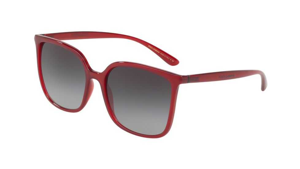 Dolce&amp;Gabbana DG6112 Sunglasses 30918G-56 - Transparent Bordeaux Frame, Grey Gradient Lenses