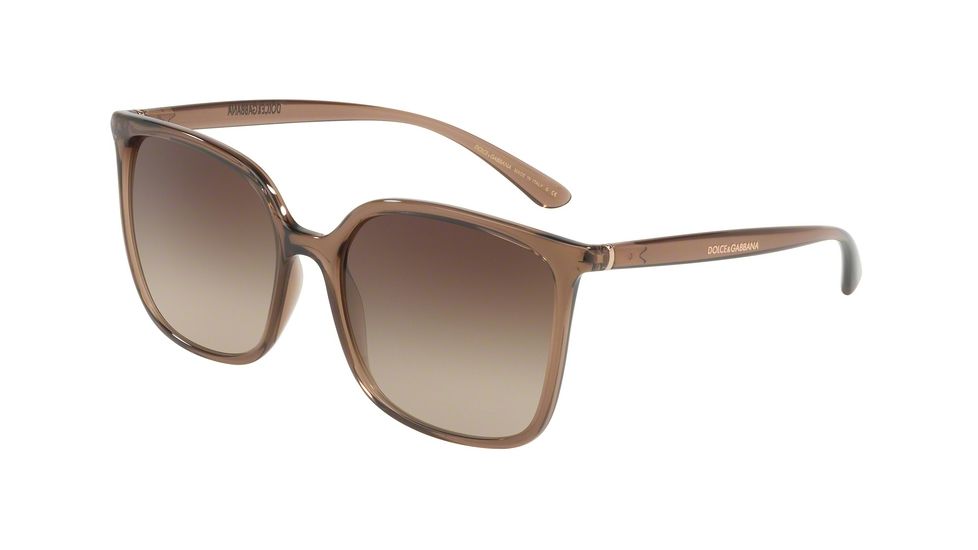 Dolce&amp;Gabbana DG6112 Sunglasses 315913-56 - Transparent Brown Frame, Brown Gradient Lenses