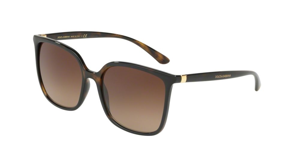 Dolce&amp;Gabbana DG6112 Sunglasses 502/13-56 - Havana Frame, Brown Gradient Lenses