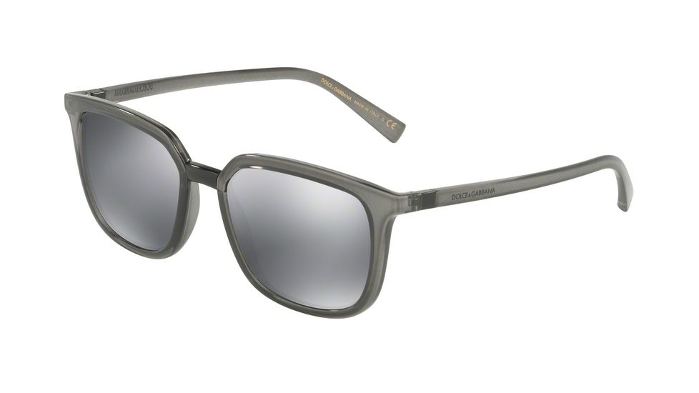 Dolce&amp;Gabbana DG6114 Progressive Prescription Sunglasses, 53mm, Transparent Grey, DG6114-31606G-53-PRO