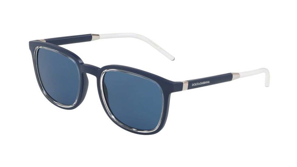 Dolce&amp;Gabbana DG6115 Progressive Prescription Sunglasses, 53mm, Matte Blue, DG6115-309480-53-PRO