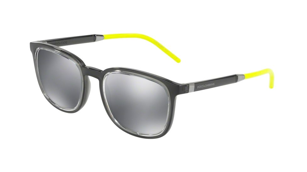 Dolce&amp;Gabbana DG6115 Progressive Prescription Sunglasses DG6115-31606G-53 - Lens Diameter 53 mm, Frame Color Transparent Grey