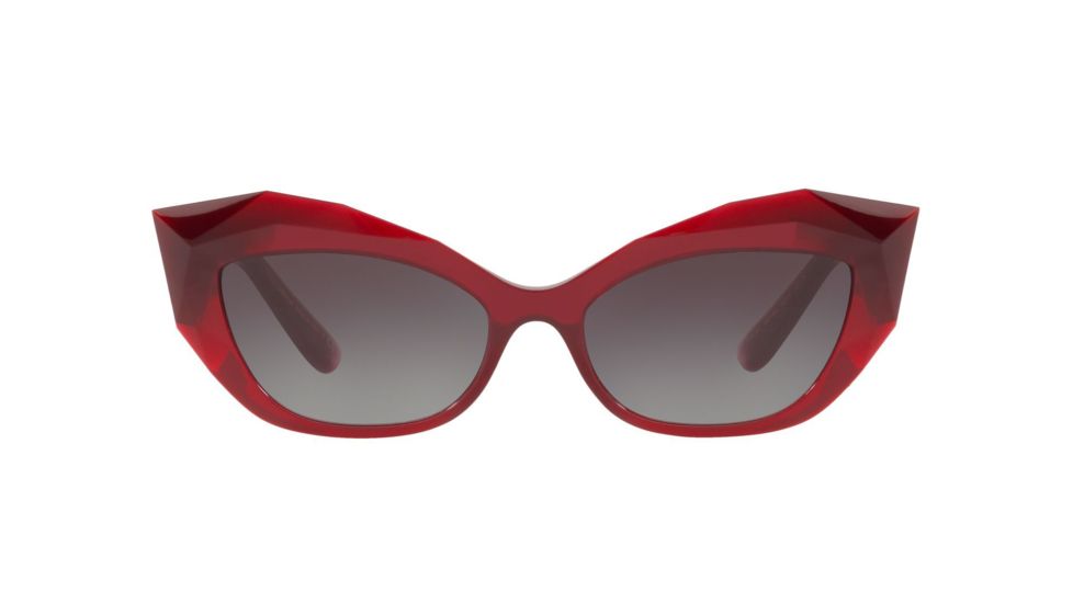 Dolce&amp;Gabbana DG6123 Progressive Prescription Sunglasses, 54mm, Transparent Bordeaux, DG6123-15518G-54-PRO