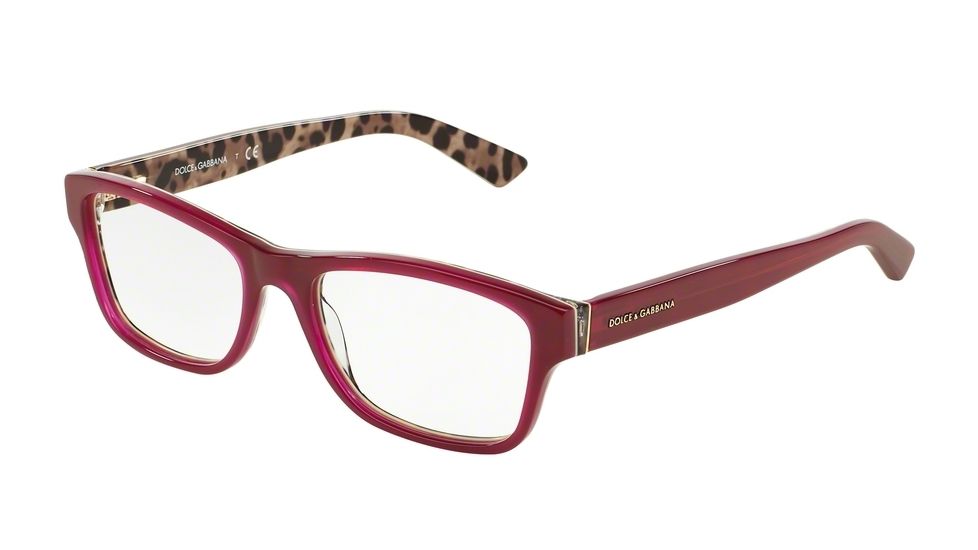 Dolce&amp;Gabbana ENCHANTED BEAUTIES DG3208 Bifocal Prescription Eyeglasses 2882-52 - Top Opal Bordeaux/Leo Frame