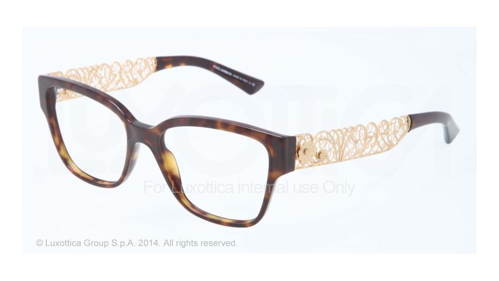 Dolce&amp;Gabbana FILIGRANA DG3186 Bifocal Prescription Eyeglasses 502-51 - Havana Frame
