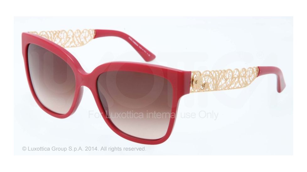Dolce&amp;Gabbana FILIGRANA DG4212 Progressive Prescription Sunglasses DG4212-258313-56 - Lens Diameter 56 mm, Frame Color Matte Bordeaux