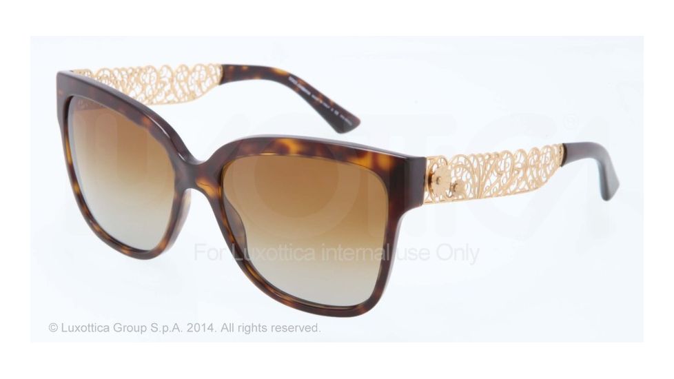 Dolce&amp;Gabbana FILIGRANA DG4212 Progressive Prescription Sunglasses DG4212-502-T5-56 - Lens Diameter 56 mm, Frame Color Havana