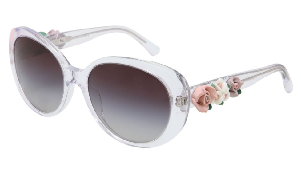 Dolce&amp;Gabbana FLOWERS DG4183 Sunglasses 656/8G-57 - Crystal Frame, Gray Gradient Lenses