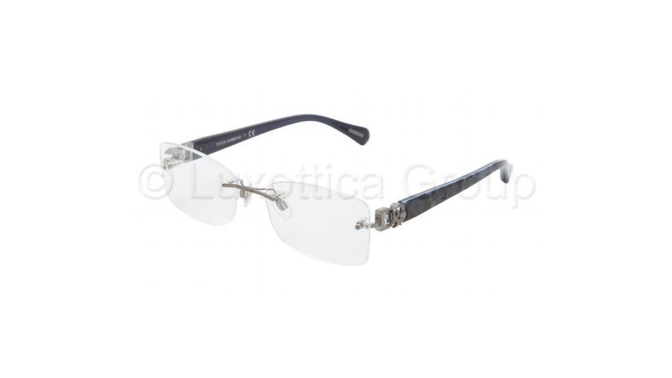 Dolce&amp;Gabbana ICONIC LOGO DG1240P Eyeglass Frames 1192-5217 - Gunmetal Frame, Demo Lens Lenses