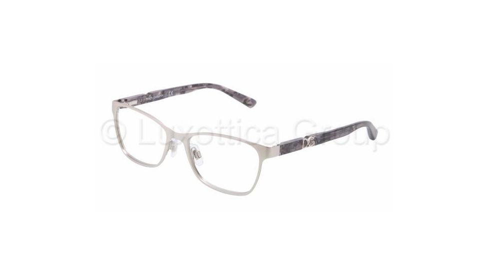 Dolce&amp;Gabbana ICONIC LOGO DG1244P Single Vision Prescription Eyeglasses 1226-5116 - Matte Silver Frame