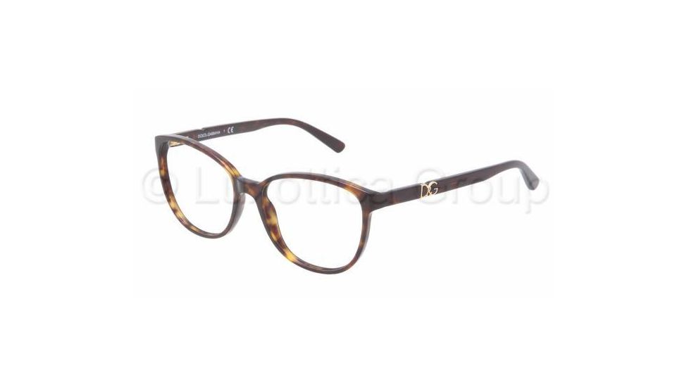 Dolce&amp;Gabbana ICONIC LOGO DG3154P Single Vision Prescription Eyeglasses 502-5216 - Havana Frame
