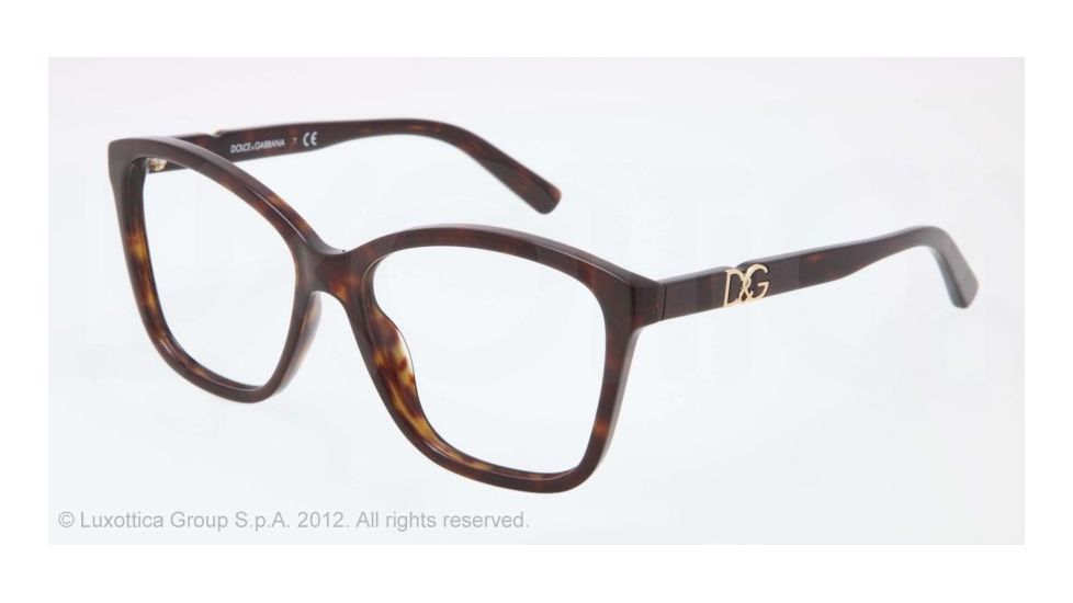 Dolce&amp;Gabbana ICONIC LOGO DG3160P Progressive Prescription Eyeglasses 502-57 - Havana Frame, Demo Lens Lenses