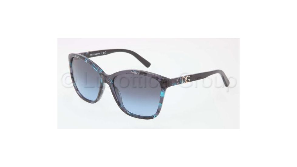 Dolce&amp;Gabbana ICONIC LOGO DG4170P Sunglasses 26898F-5716 - Blue Marble Frame, Grey Blue Gradient Lenses
