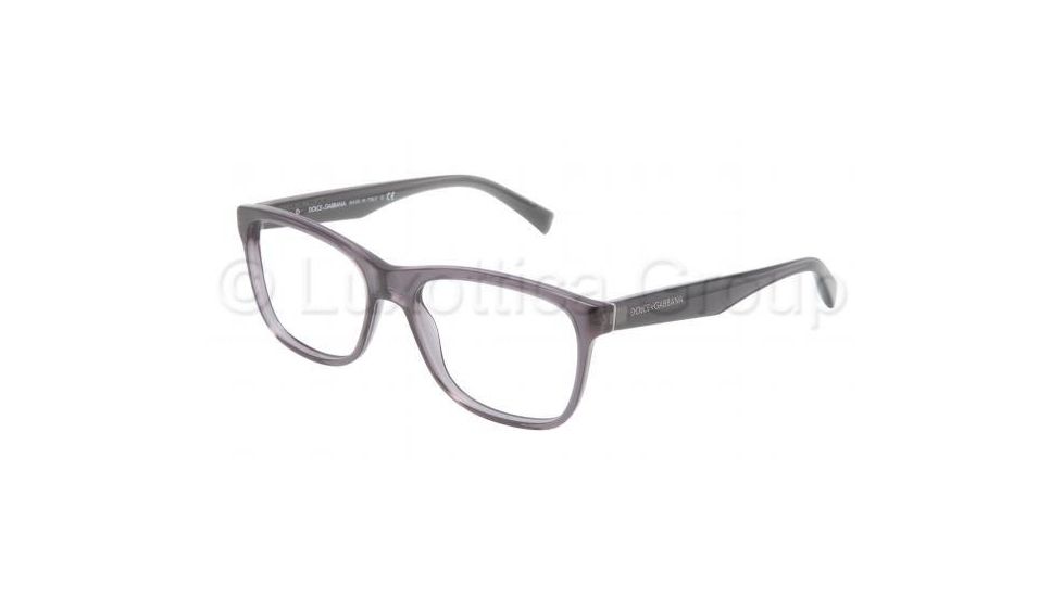 Dolce&amp;Gabbana INTEGRATED FLEX HINGE DG3144 Single Vision Prescription Eyeglasses 1861-5317 - Transparent Gray Frame