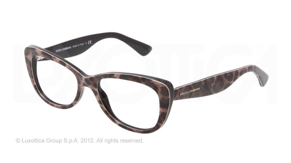Dolce&Gabbana LACE DG3166 Single Vision Prescription Eyeglasses 1995-53 - Leopard Frame