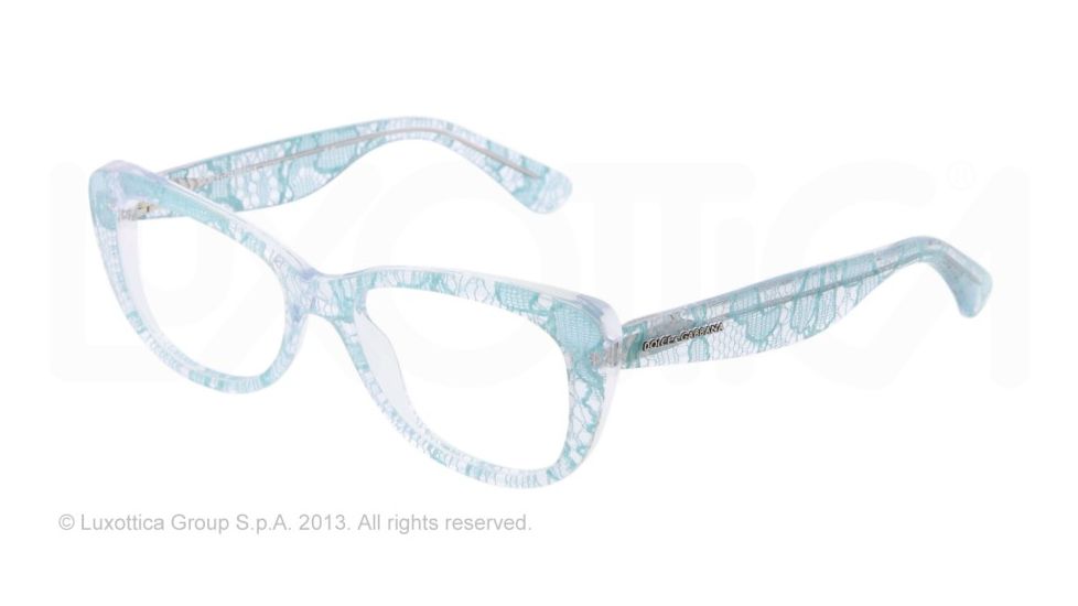 Dolce&Gabbana LACE DG3166 Single Vision Prescription Eyeglasses 2729-51 - Green Lace Frame