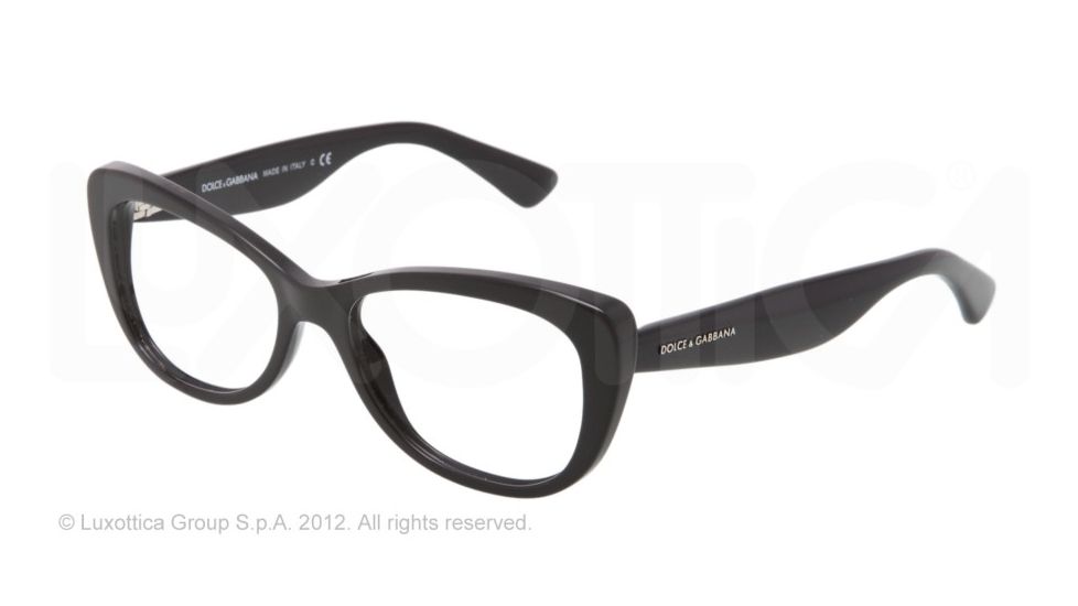 Dolce&Gabbana LACE DG3166 Single Vision Prescription Eyeglasses 501-51 - Black Frame