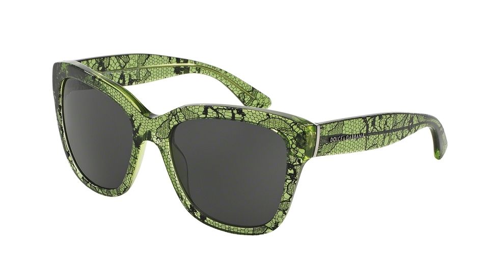 Dolce&amp;Gabbana LACE DG4226 Single Vision Prescription Sunglasses DG4226-297587-56 - Lens Diameter 56 mm, Frame Color Chantilly Lace/tr Green
