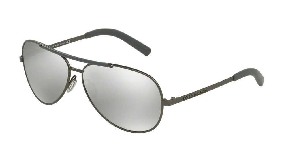 Dolce&amp;Gabbana LIFESTYLE DG2141 Sunglasses 12216G-61 - Matte Gunmetal Frame, Light Grey Mirror Silver Lenses