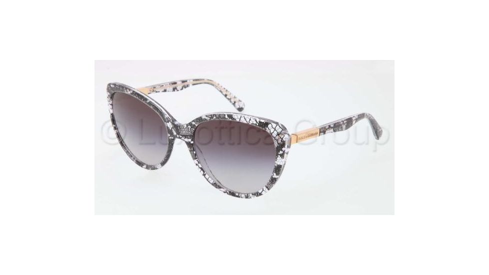 Dolce&amp;Gabbana LIPSTICK DG4175 Sunglasses 19018G-5719 - Black Lace Frame, Gray Gradient Lenses
