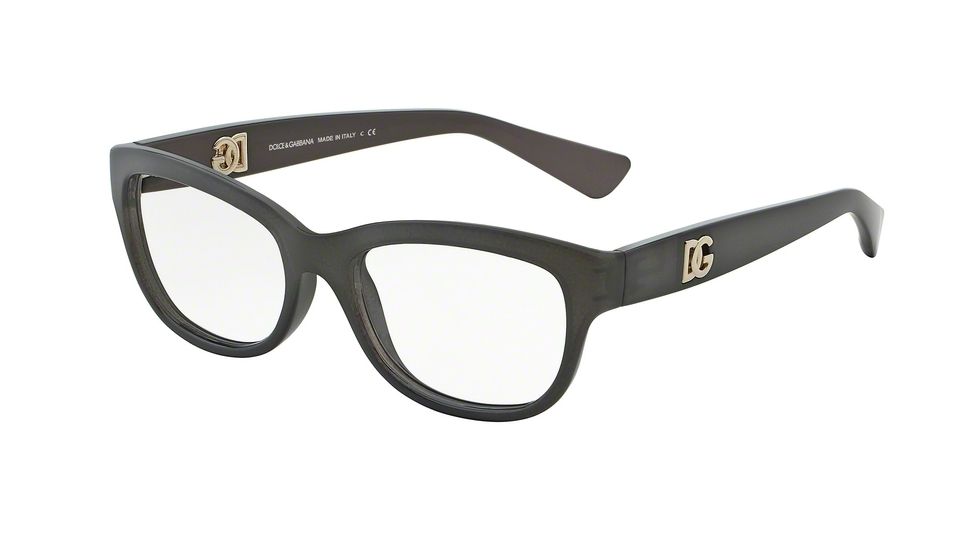 Dolce&amp;Gabbana LOGO EXECUTION DG5011 Single Vision Prescription Eyeglasses 2676-54 - Matte Opal Grey Frame