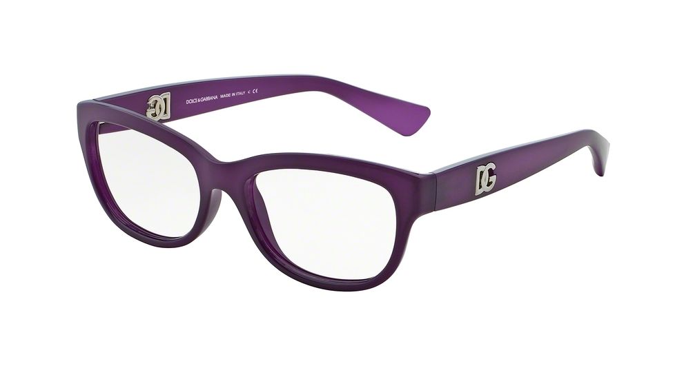 Dolce&amp;Gabbana LOGO EXECUTION DG5011 Single Vision Prescription Eyeglasses 2677-54 - Matte Opal Violet Frame