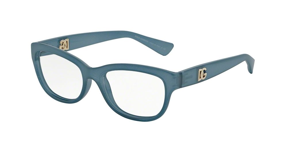 Dolce&amp;Gabbana LOGO EXECUTION DG5011 Single Vision Prescription Eyeglasses 2868-54 - Opal Azure Frame