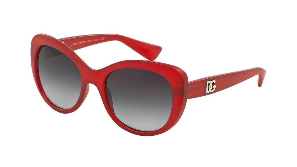 Dolce&amp;Gabbana LOGO EXECUTION DG6090 Single Vision Prescription Sunglasses DG6090-28698G-54 - Lens Diameter 54 mm, Frame Color Matte Pal Red