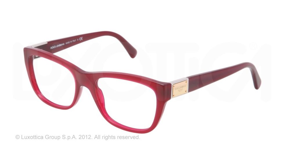 Dolce&amp;Gabbana LOGO PLAQUE DG3171 Bifocal Prescription Eyeglasses 2681-52 - Opal Red Frame