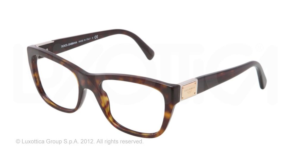 Dolce&amp;Gabbana LOGO PLAQUE DG3171 Bifocal Prescription Eyeglasses 502-52 - Havana Frame