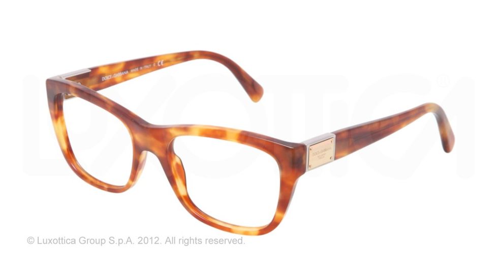 Dolce&amp;Gabbana LOGO PLAQUE DG3171 Bifocal Prescription Eyeglasses 706-52 - Light Havana Frame