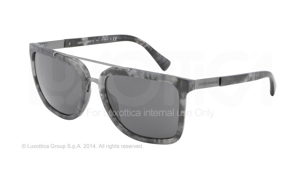Dolce&amp;Gabbana LOGO PLAQUE DG4219 Progressive Prescription Sunglasses DG4219-280287-57 - Lens Diameter 57 mm, Frame Color Camouflage Matte Grey