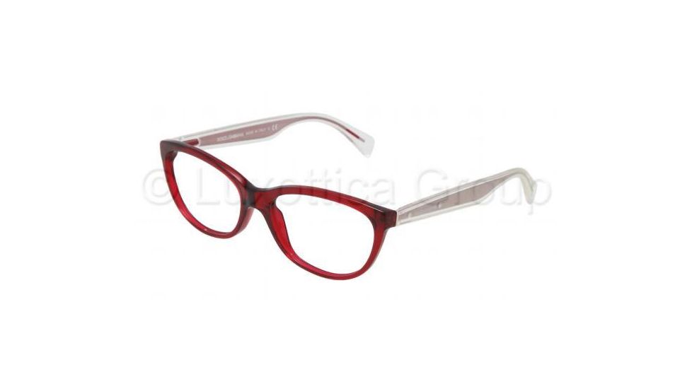 Dolce&amp;Gabbana Mambo collection DG3141 Progressive Prescription Eyeglasses 550-5316 - Transparent / Red Frame, Demo Lens Lenses