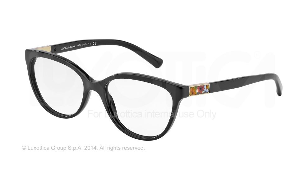 Dolce&amp;Gabbana MOSAICO COLLECTION DG3188 Single Vision Prescription Eyeglasses 501-53 - Black Frame