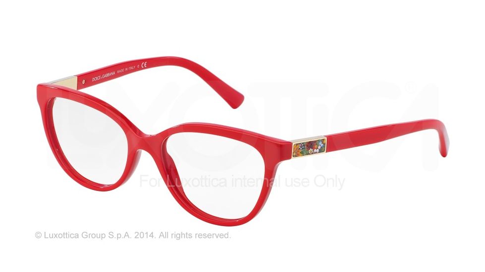 Dolce&amp;Gabbana MOSAICO COLLECTION DG3188 Single Vision Prescription Eyeglasses 588-55 - Red Frame