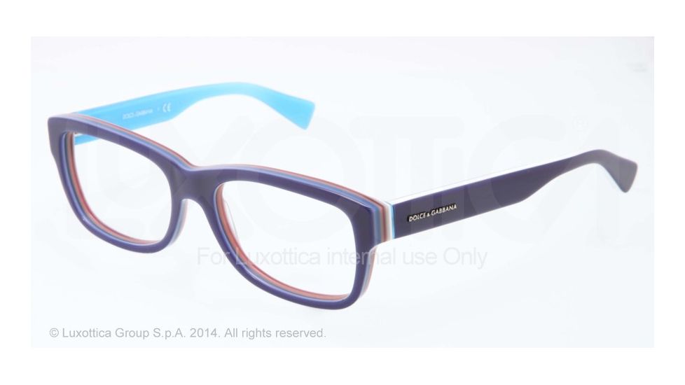 Dolce&amp;Gabbana MULTICOLOR DG3178 Single Vision Prescription Eyeglasses 2769-52 - Blue/multilayer/azure Frame
