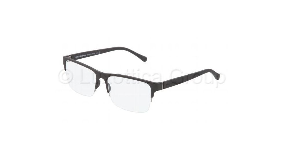Dolce&amp;Gabbana OVER-MOLDED RUBBER DG1236 Bifocal Prescription Eyeglasses 1179-5416 - Black Rubber Frame, Demo Lens Lenses