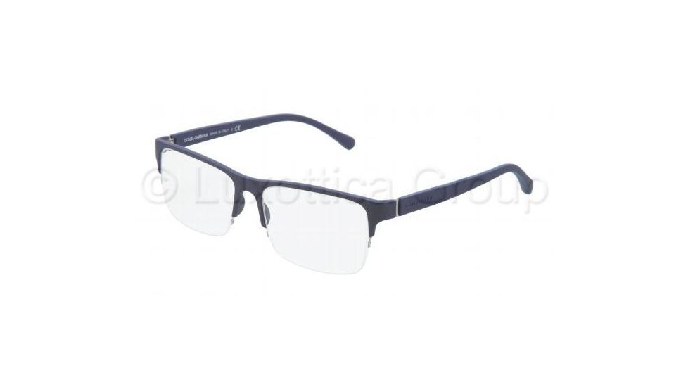 Dolce&amp;Gabbana OVER-MOLDED RUBBER DG1236 Bifocal Prescription Eyeglasses 1180-5416 - Blue Rubber Frame, Demo Lens Lenses