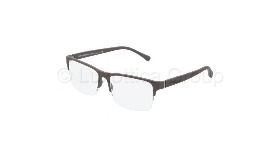 Dolce&amp;Gabbana OVER-MOLDED RUBBER DG1236 Bifocal Prescription Eyeglasses 1181-5416 - Gray Rubber Frame, Demo Lens Lenses