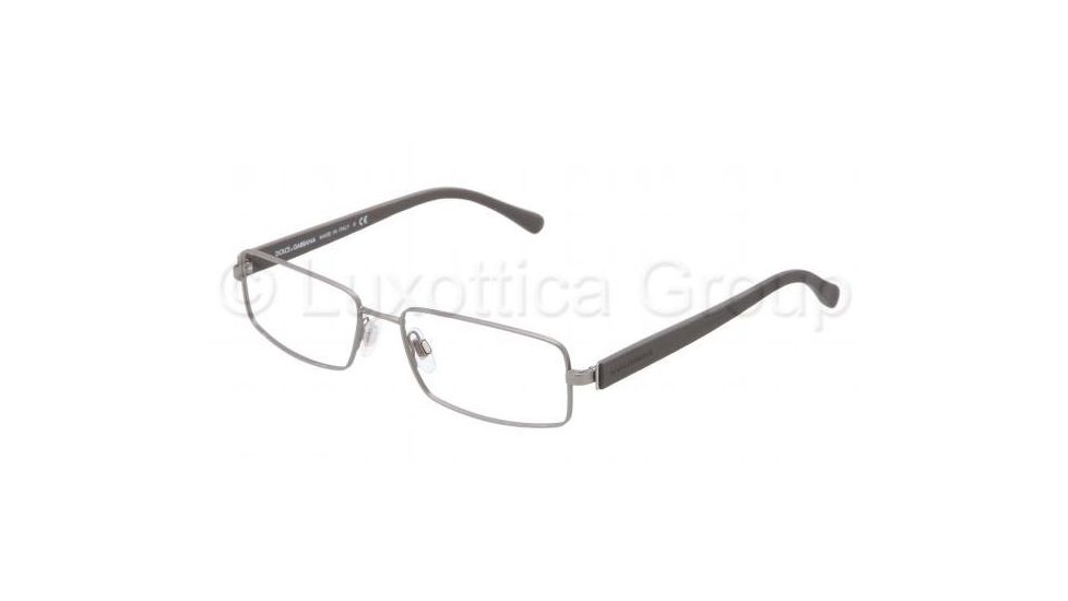 Dolce&amp;Gabbana OVER-MOLDED RUBBER DG1237 Progressive Prescription Eyeglasses 1186-5216 - Matte Gunmetal Frame