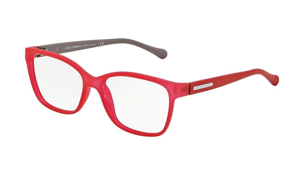Dolce&amp;Gabbana OVER-MOLDED RUBBER DG5008 Progressive Prescription Eyeglasses 2818-54 - Red Demi Transp Rubber Frame