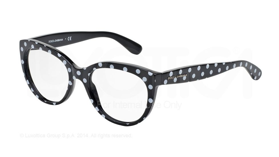 Dolce&amp;Gabbana POIS DG3201 Bifocal Prescription Eyeglasses 2874-51 - Pois White/black Frame